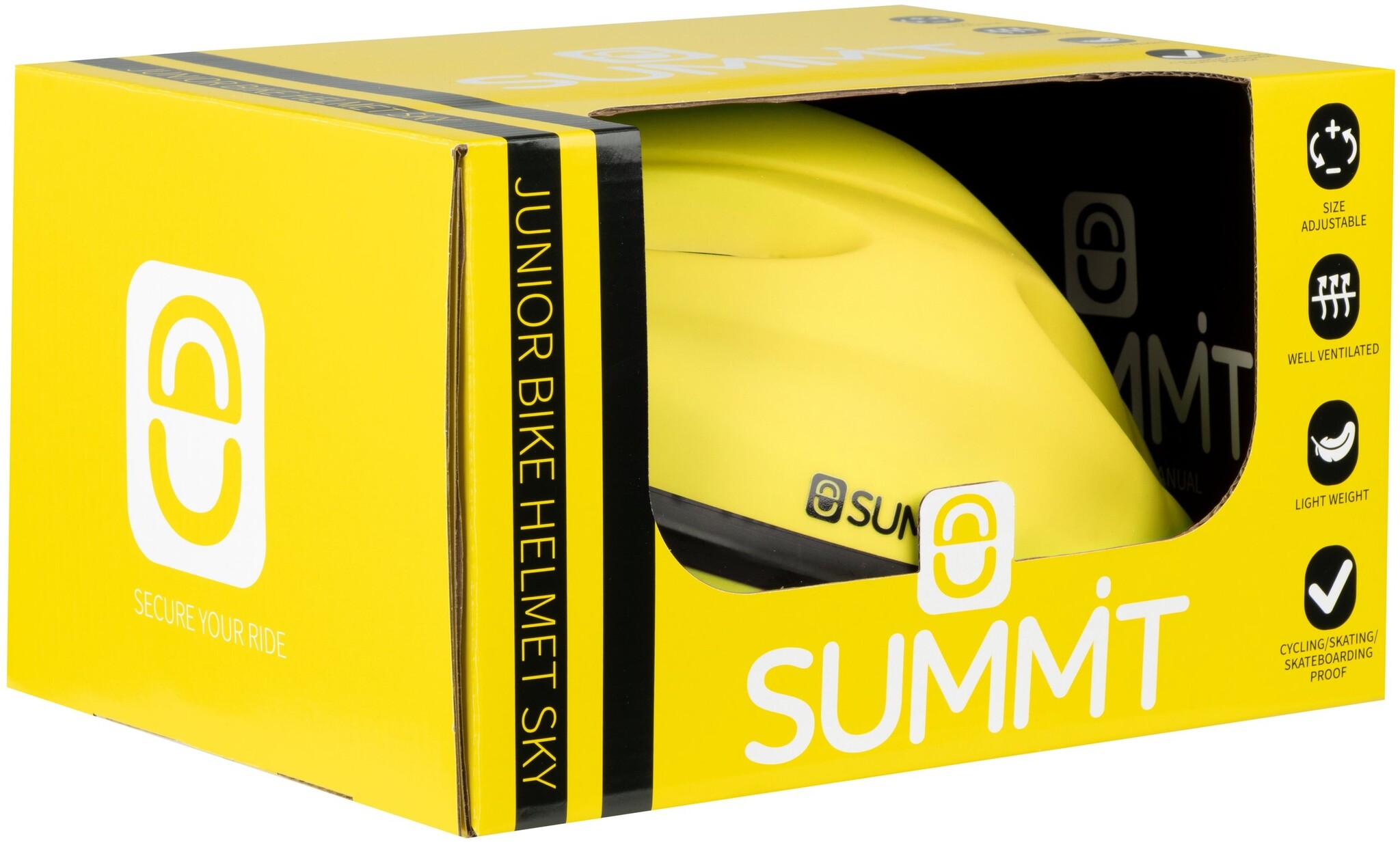 Summit Summit - Casque de vélo junior - Réglable - Jaune