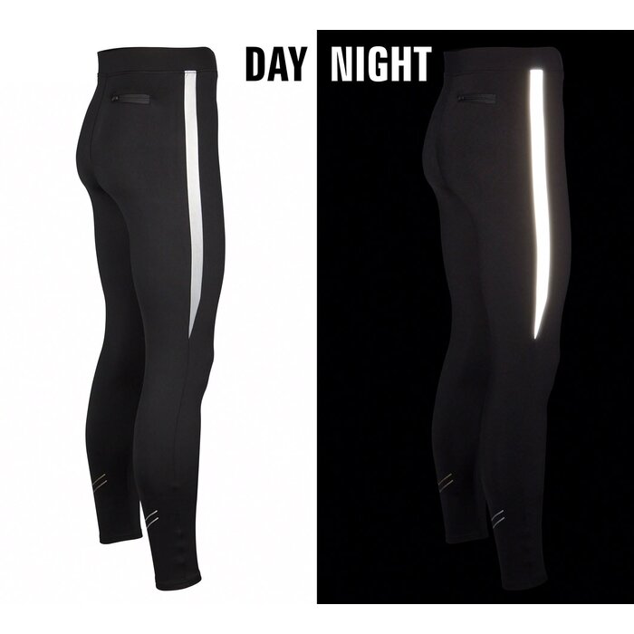 Avento® Avento - Runningbroek Heren - Reflective Stripe - Zwart/Zilver