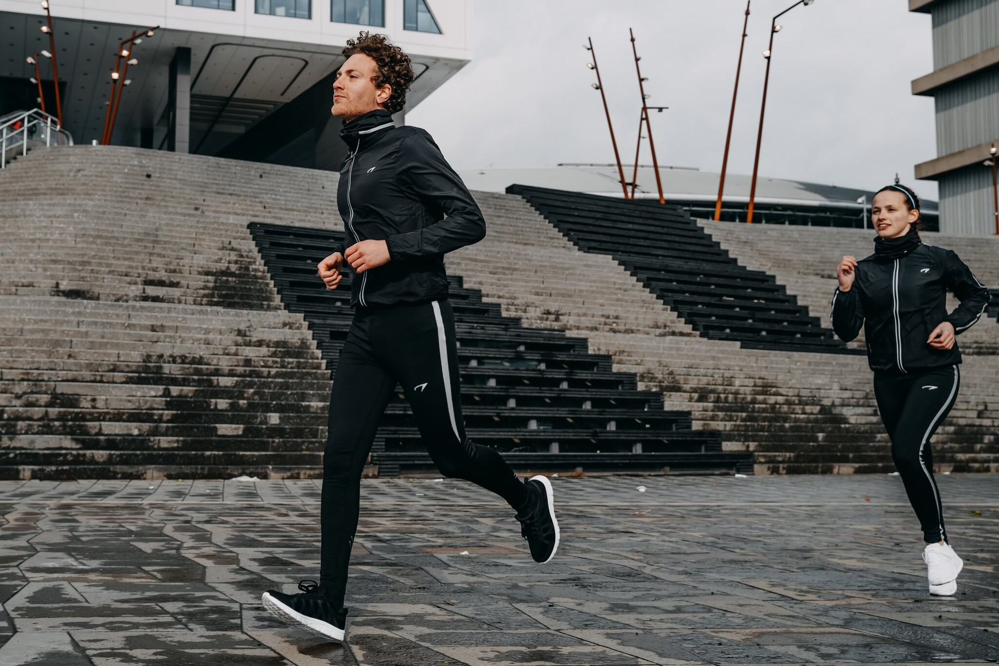 Avento® Avento – Laufhose für Herren – Reflective Stripe – Schwarz/Silber