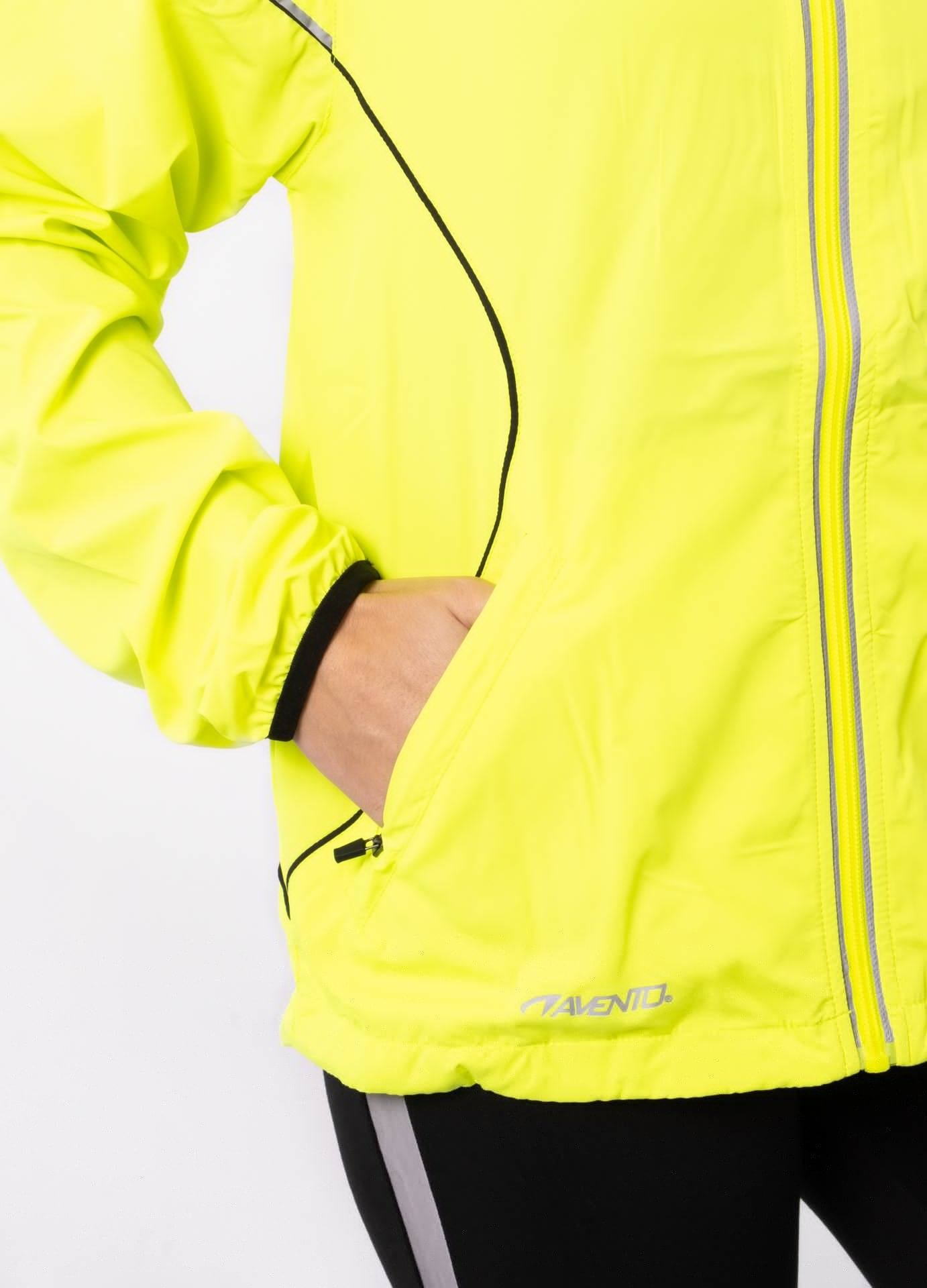 Avento® Avento - Running Jacket - NEON YELLOW - Yellow/Black