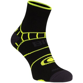 Avento® Avento – Radsport-Socken mit Climayarn – Schwarz/Fluoreszierendes Gelb
