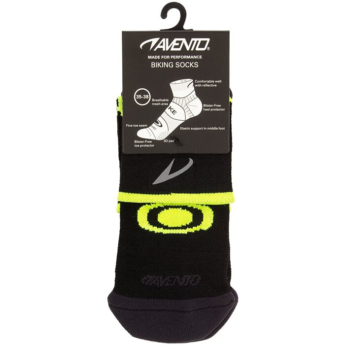 Avento® Avento - Cycling socks with Climayarn • Black/Fluor yellow