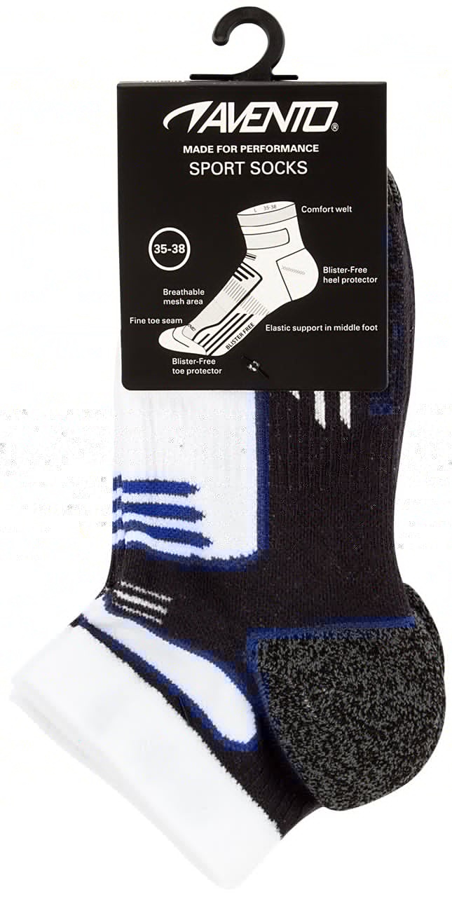 Avento® Avento - Chaussettes de sport pour hommes - LOT DE 2 - Blanc/Cobalt