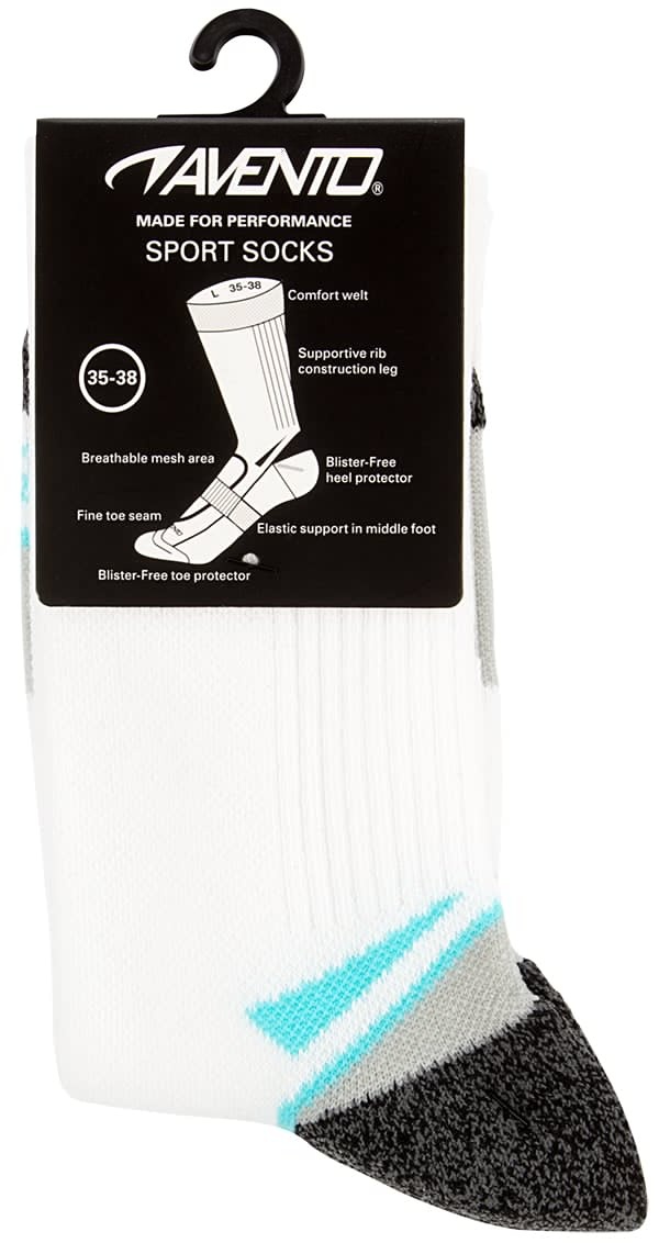 Avento® Avento - Chaussettes de sport pour femmes - LOT DE 2 - Blanc/Bleu