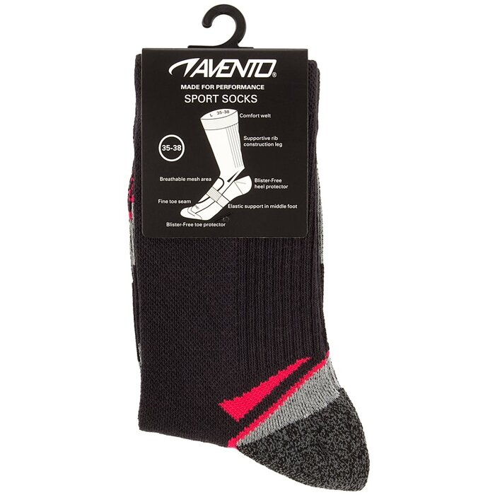 Avento® Avento - Women's Sports Socks - 2-PACK - Gray/Fuchsia