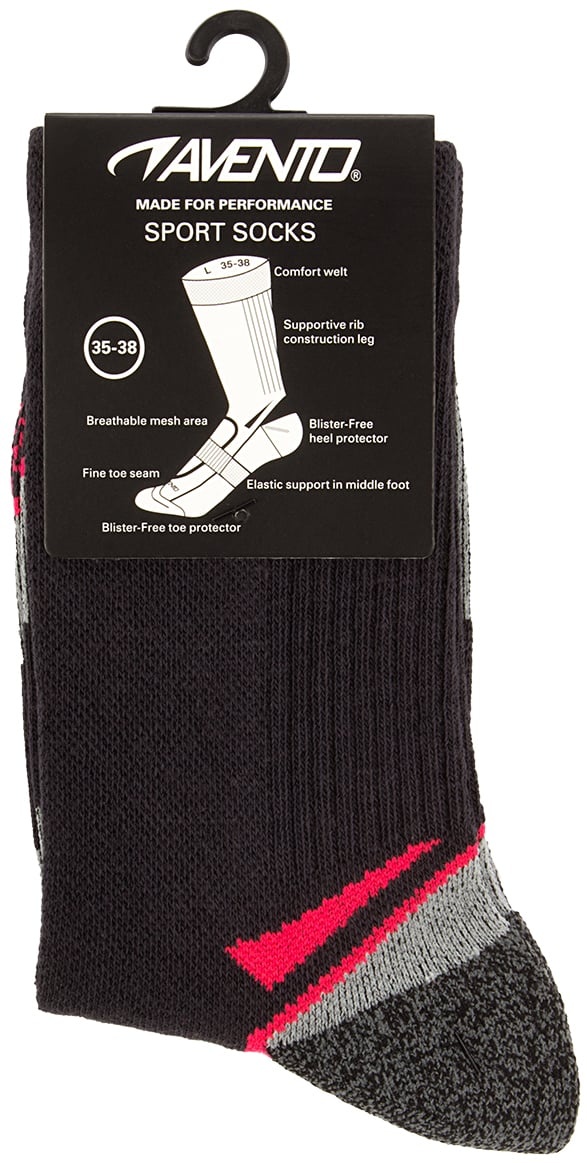 Avento® Avento - Women's Sports Socks - 2-PACK - Gray/Fuchsia