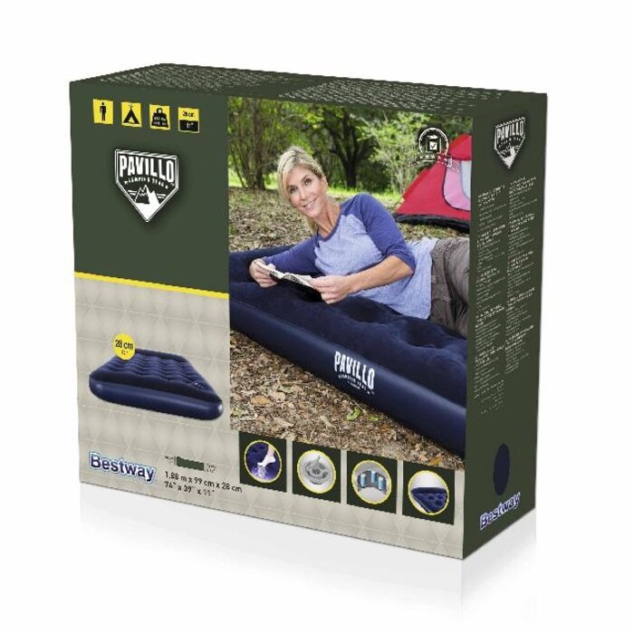 Bestway Pavillo Bestway Pavillo - Airbed - Flocked 28 cm Twin with foot pump - 1 person - copy