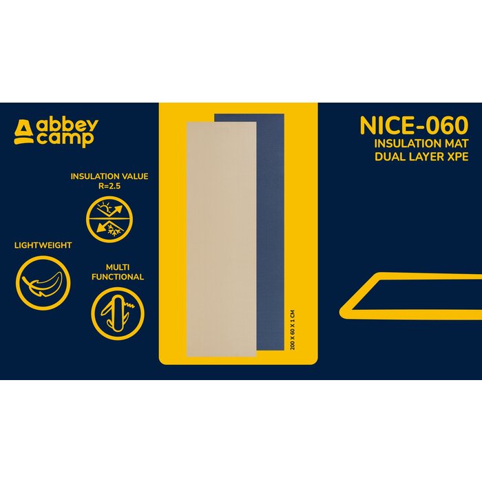Abbey Camp® Abbey Camp - Double Layer XPE Insulation Mat - NICE-060 - Sand/Navy