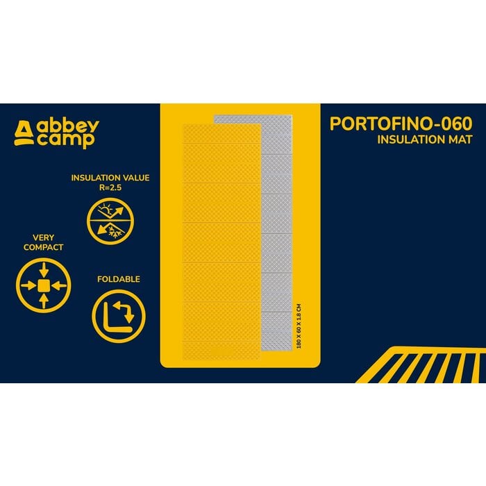 Abbey Camp® Abbey Camp® - Tapis isolant pliable XPE/argent • PORTOFINO-060 • Jaune/Argent