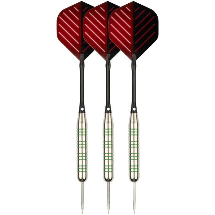 Faver® Faver® - Fléchettes Nickel /Argent • METALIC • Rouge/Noir