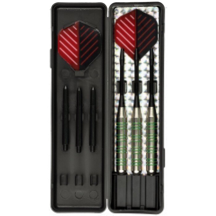 Faver® Faver® - Fléchettes Nickel /Argent • METALIC • Rouge/Noir