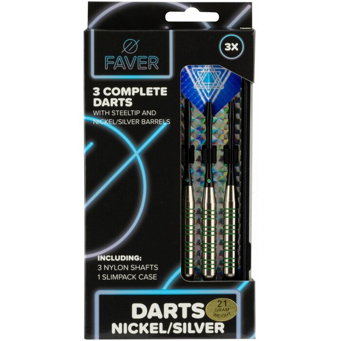 Faver® Faver® - Darts Nickel/Silver • METALIC • Blue/White
