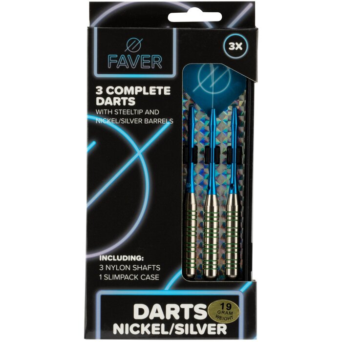 Faver® Faver® - Darts Nickel/Silver • METALIC • Blauw