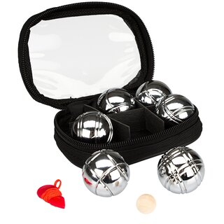 Get & Go® Mini Jeu de Boules Set • 6 Bälle • Chrom/Schwarz