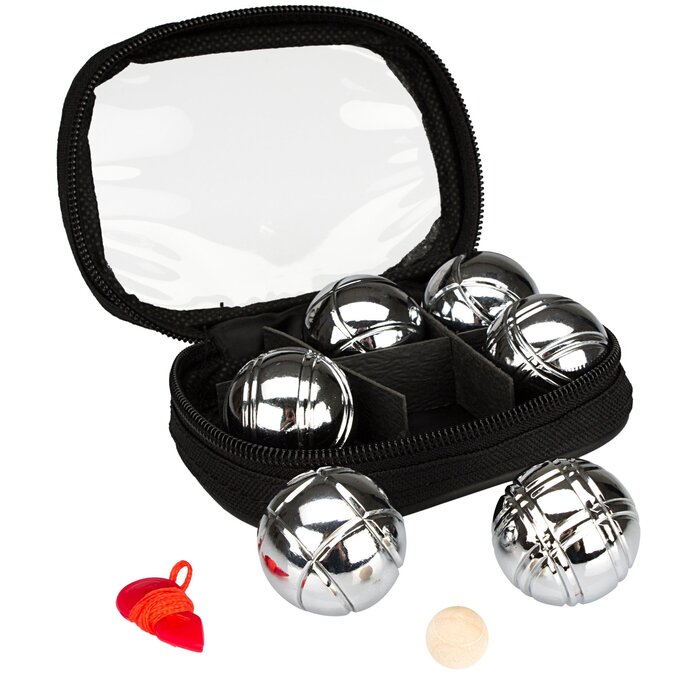 Get & Go® Get & Go® - Mini Jeu de Boules Set • 6 Balls • Chrome/black