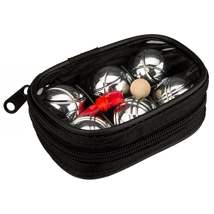 Get & Go® Get & Go® - Mini Jeu de Boules Set • 6 Bälle • Chrom/Schwarz