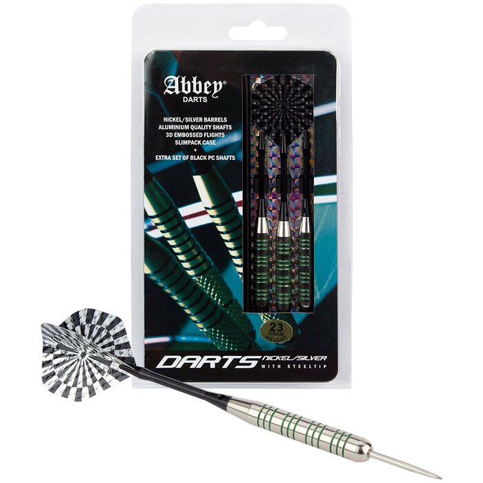 Abbey® Darts - Darts • Nickel/Silber • Schwarz/Silber
