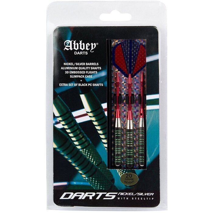 Abbey® Darts - Darts • Nickel/Silber • Rot/Blau