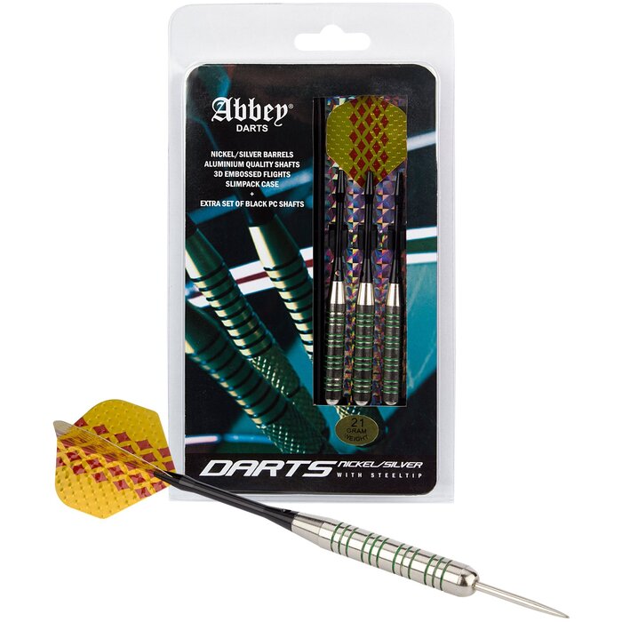 Abbey® Darts - Darts • Nickel/Silver • Yellow/Red
