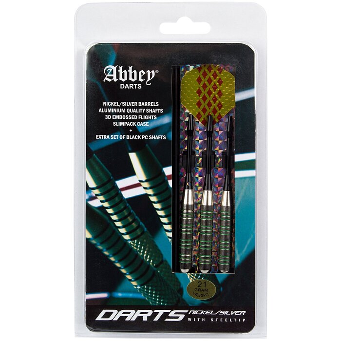 Abbey® Darts - Darts • Nickel/Silver • Yellow/Red