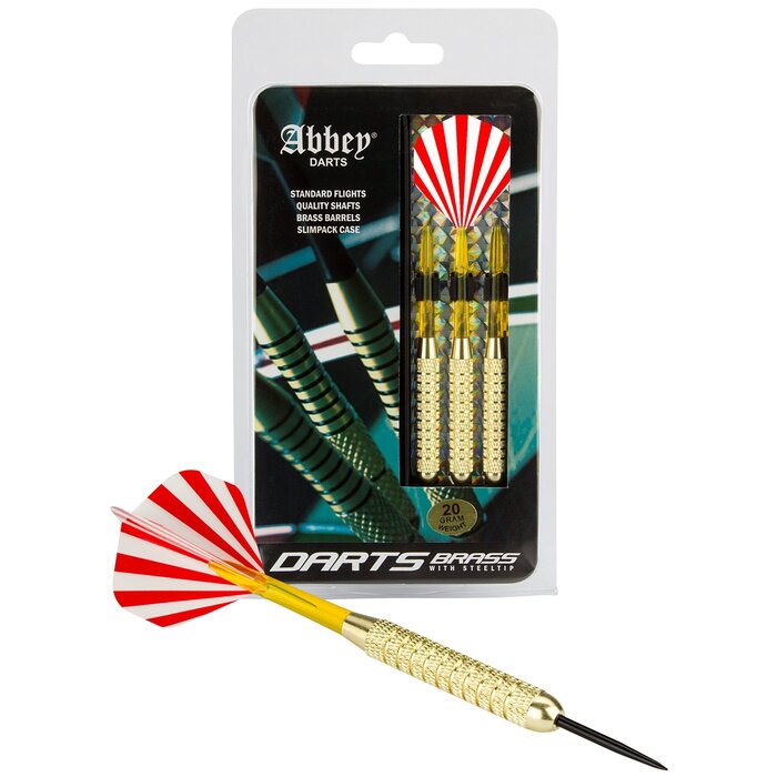 Abbey® Darts - Darts • BRASS • Rot/Weiß