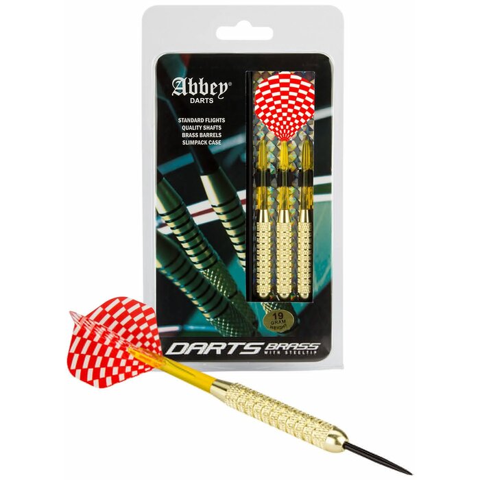 Abbey® Darts - Fléchettes • BRASS • Rouge/Blanc