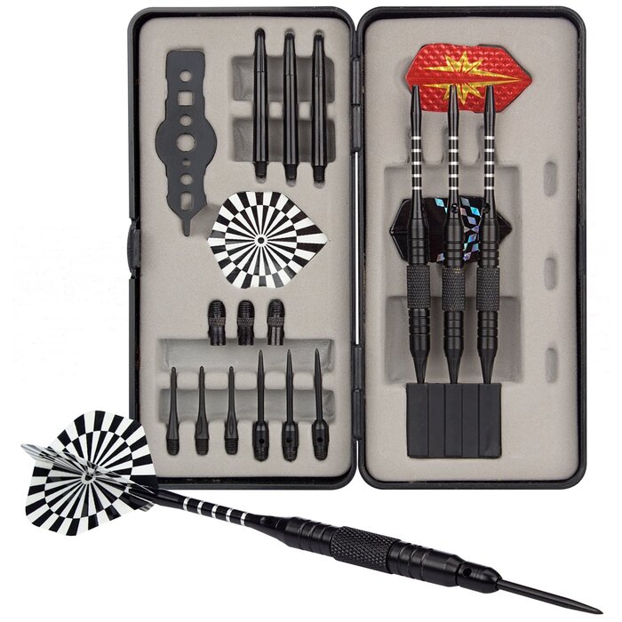 Abbey® Darts - Dart -Set • Stahlspitze/Weichspitze • Schwarz