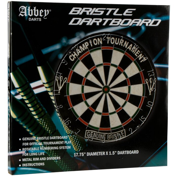 Abbey® Darts - Dartboard Sisal • CLASSIC • Schwarz/Rot