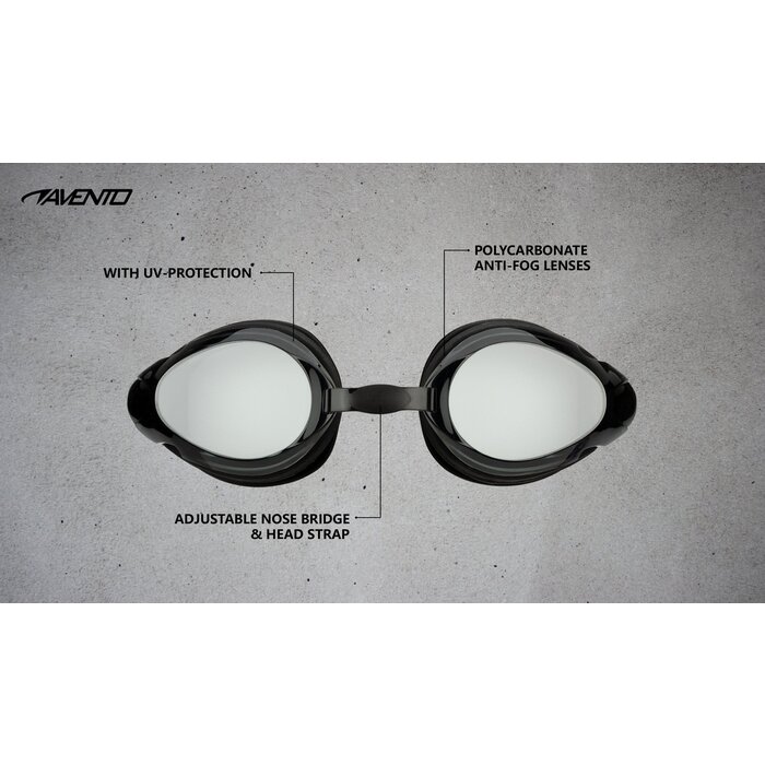 Avento® Avento - Schwimmbrille • SENIOR • Schwarz
