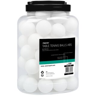Avento® Tischtennisbälle ABS in Jar • 60 Stücke • Weiß