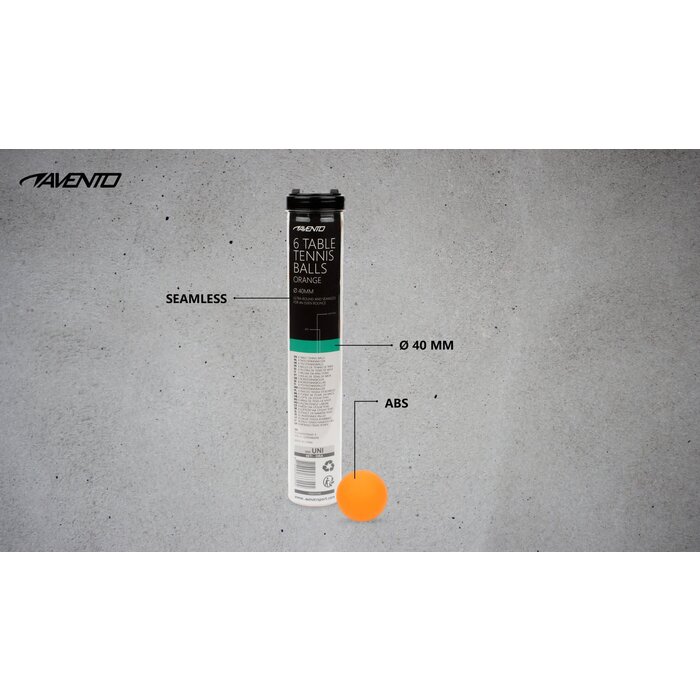 Avento® Avento - 6 Table tennis balls • ABS Orange • Orange