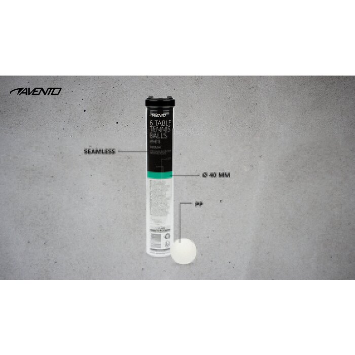 Avento® Avento - 6 Balles de tennis de table • PP Blanc • Blanc