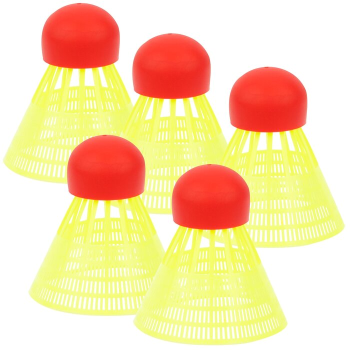 Avento® Avento - 5 Navettes de crossminton • RED TIP • FluoJaune/Rouge