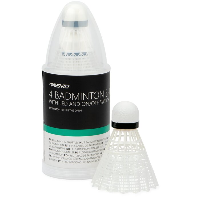 Avento® Avento - 4 Badminton Shuttles • LED • White