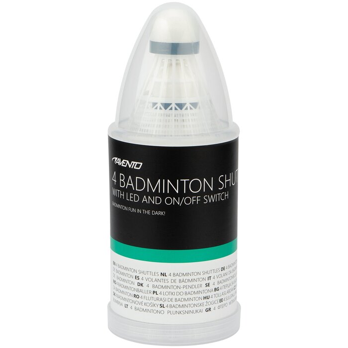 Avento® Avento - 4 Navettes de badminton • LED • Blanc