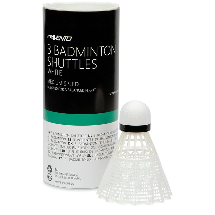 Avento® Avento - 3 Badminton Shuttles • COMPLEX CORK • Weiß
