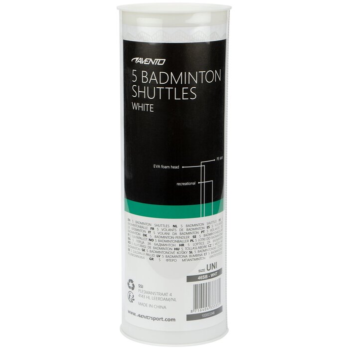 Avento® Avento - 5 Navettes de badminton • WHITE • Blanc