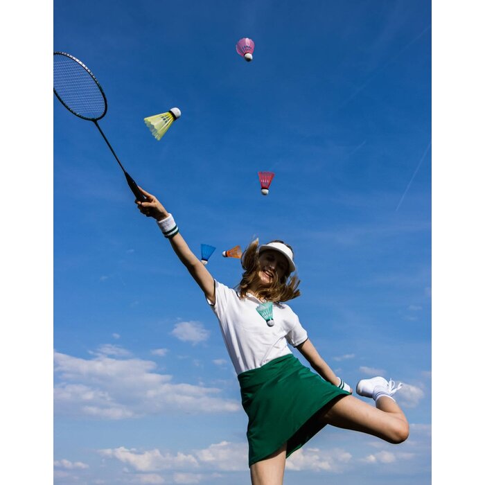 Avento® Avento® - 5 Badminton Shuttles • 5 COLOURS • Geel/Groen