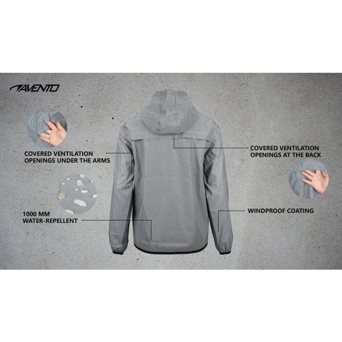 Avento® Avento - Reflektierende Jacke mit Kapuze Junior • FULL REFLECTIVE • Silber/Schwarz