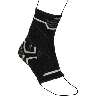 Avento® Avento® - Enkel Compressie Bandage met Elastische Band • Zwart/Zilvergrijs