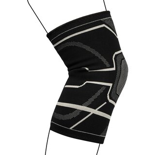 Avento® Knie-Kompressionsbandage • Schwarz/Silbergrau