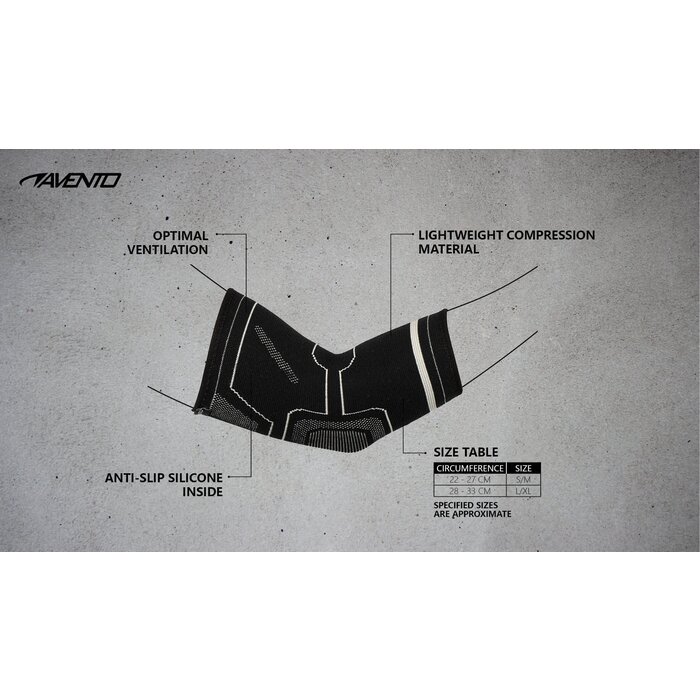 Avento® Avento - Elbow Compression Bandage • Black/Silver gray