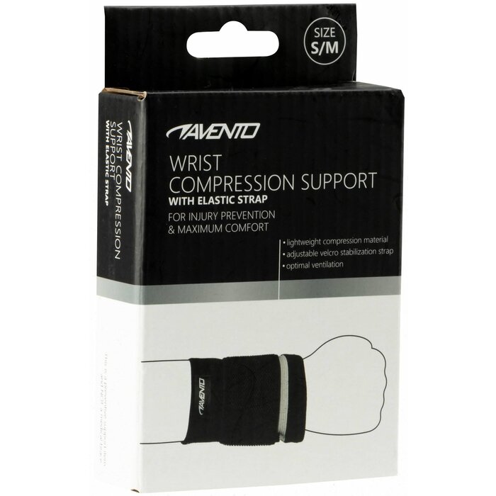 Avento® Avento - Bandage de Compression du poignet avec sangle élastique • Gris noir/Argent