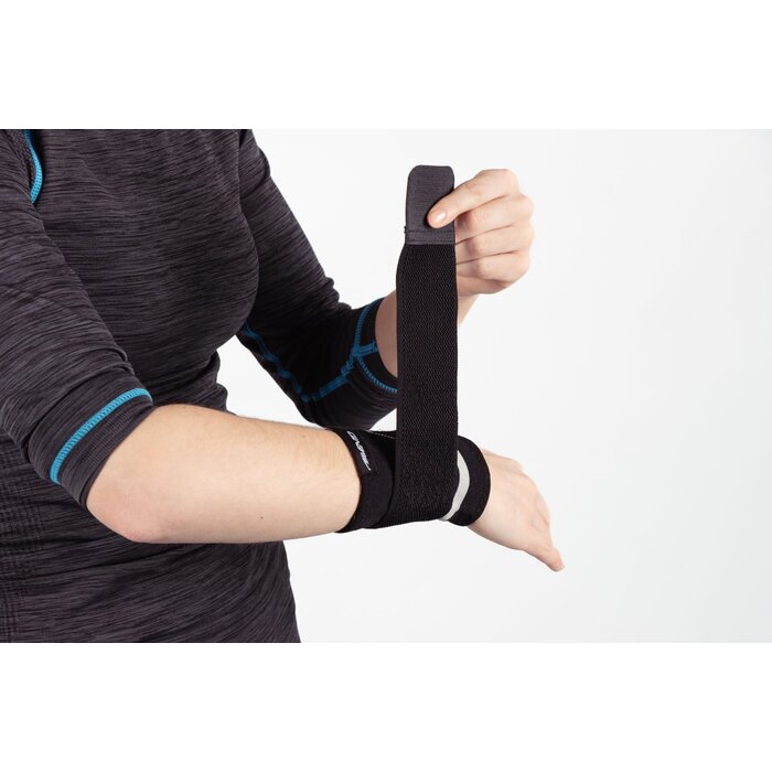 Avento® Avento® - Pols Compressie Bandage met Elastische Band • Zwart/Zilvergrijs