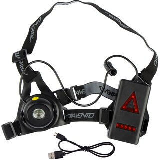 Avento® Sicherheitsweste Brustleuchte USB • Neigungsbar • Schwarz