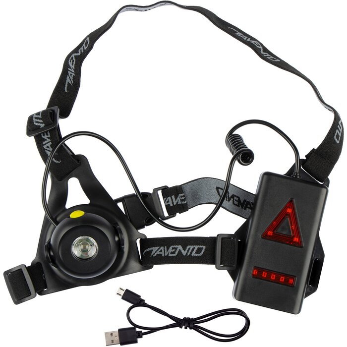 Avento® Avento - Sicherheitsweste Brustleuchte USB • Neigungsbar • Schwarz