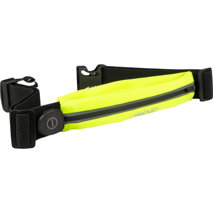 Avento® Avento - Ceinture de sport réfléchissante avec pochette de rangement LED • FluoJaune/Noir