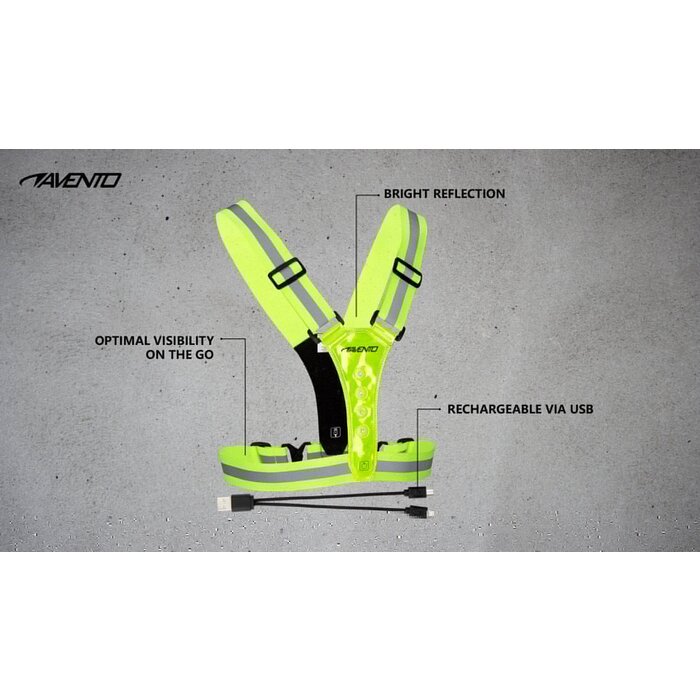 Avento® Avento - Sport Safety Vest with LED • Rechargeable • FluoYellow