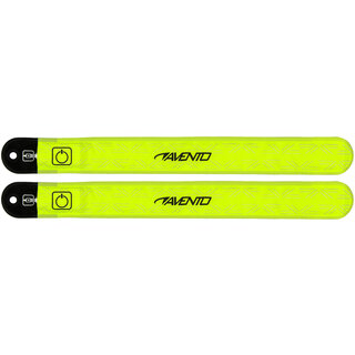 Avento® Bracelets à enfiler rechargeables LED • Ensemble de 2 • FluoJaune/Grey Silver