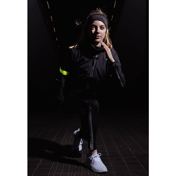 Avento® Avento - Bracelets à enfiler rechargeables LED • Ensemble de 2 • FluoJaune/Grey Silver